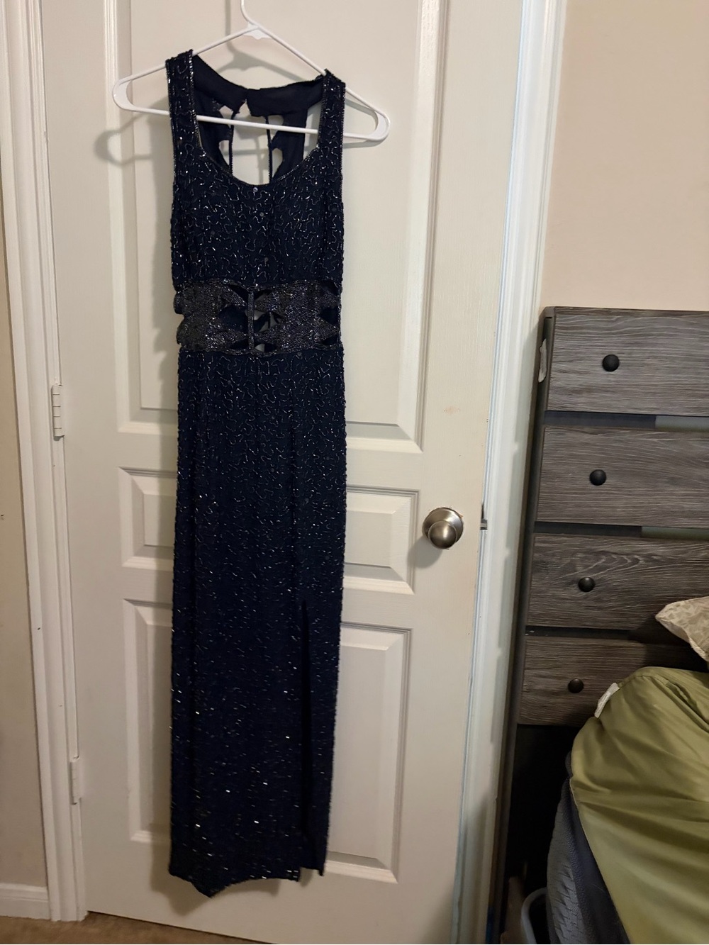 India Boutique Black Beaded Prom Dress